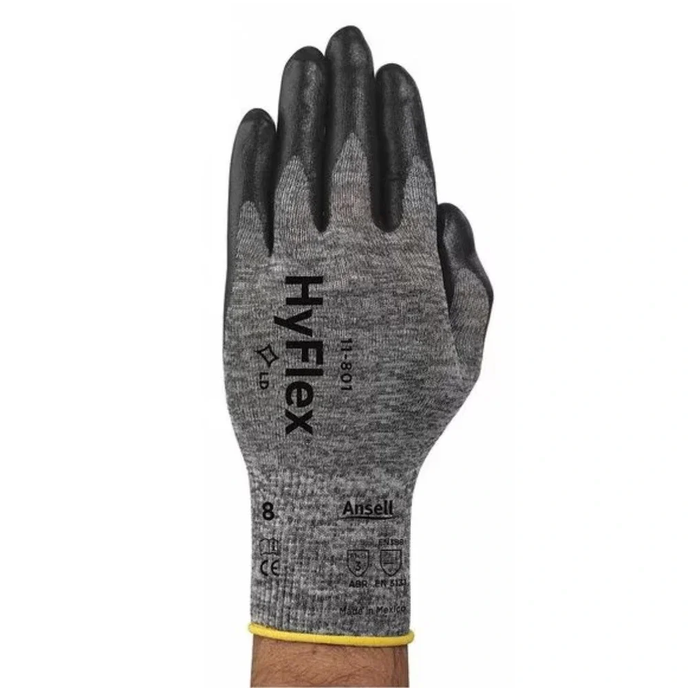 Ansell Hyflex 11-801 Black/White‎ 9 Foam Nitrile Work Gloves Size 9